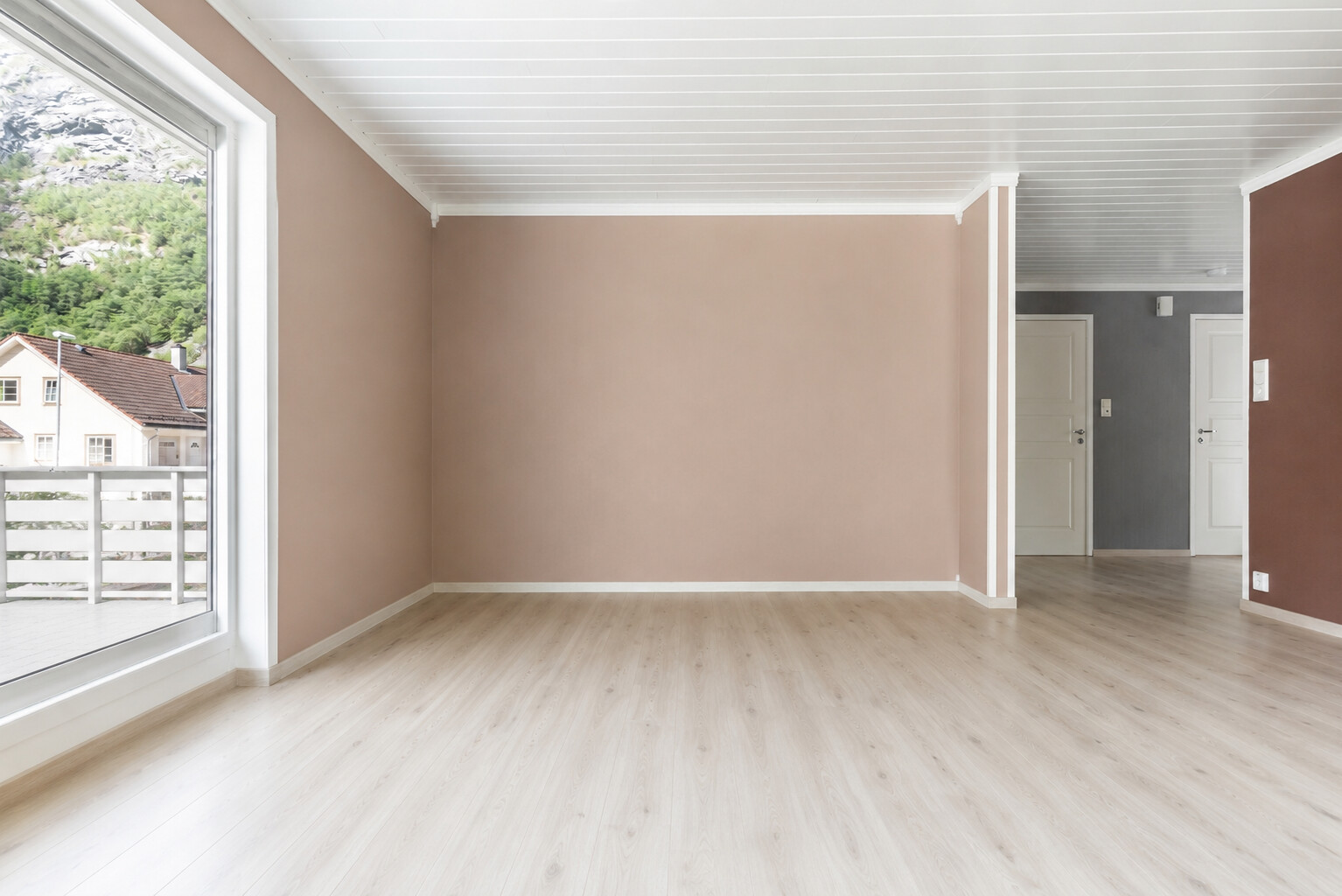 The same room cleared to an empty shell
